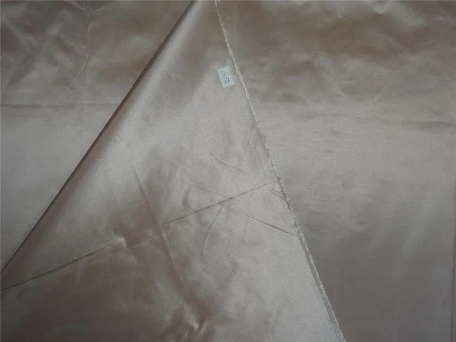 100% Pure Silk Taffeta Fabric Rose Pink x Cream 60" wide TAF278[12]