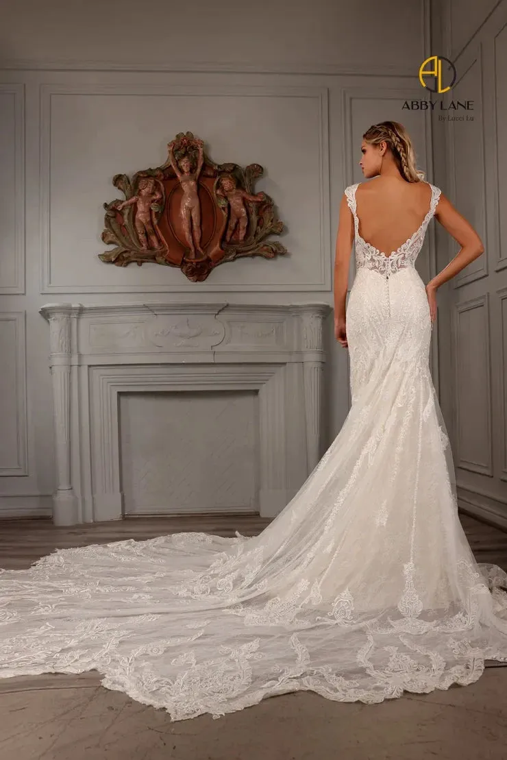 Abby Lane 97159 Wedding Dress size 6 Ivory Champagne
