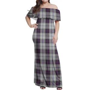 Alexander of Menstry Dress Tartan Off Shoulder Long Dress