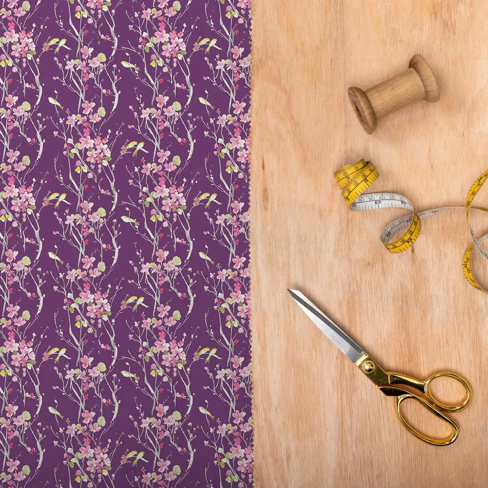 Armathwaite Printed Cotton Poplin Apparel Fabric (By The Metre) Blossom/Plum