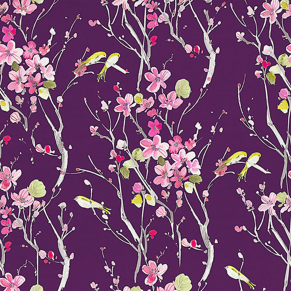 Armathwaite Printed Cotton Poplin Apparel Fabric (By The Metre) Blossom/Plum
