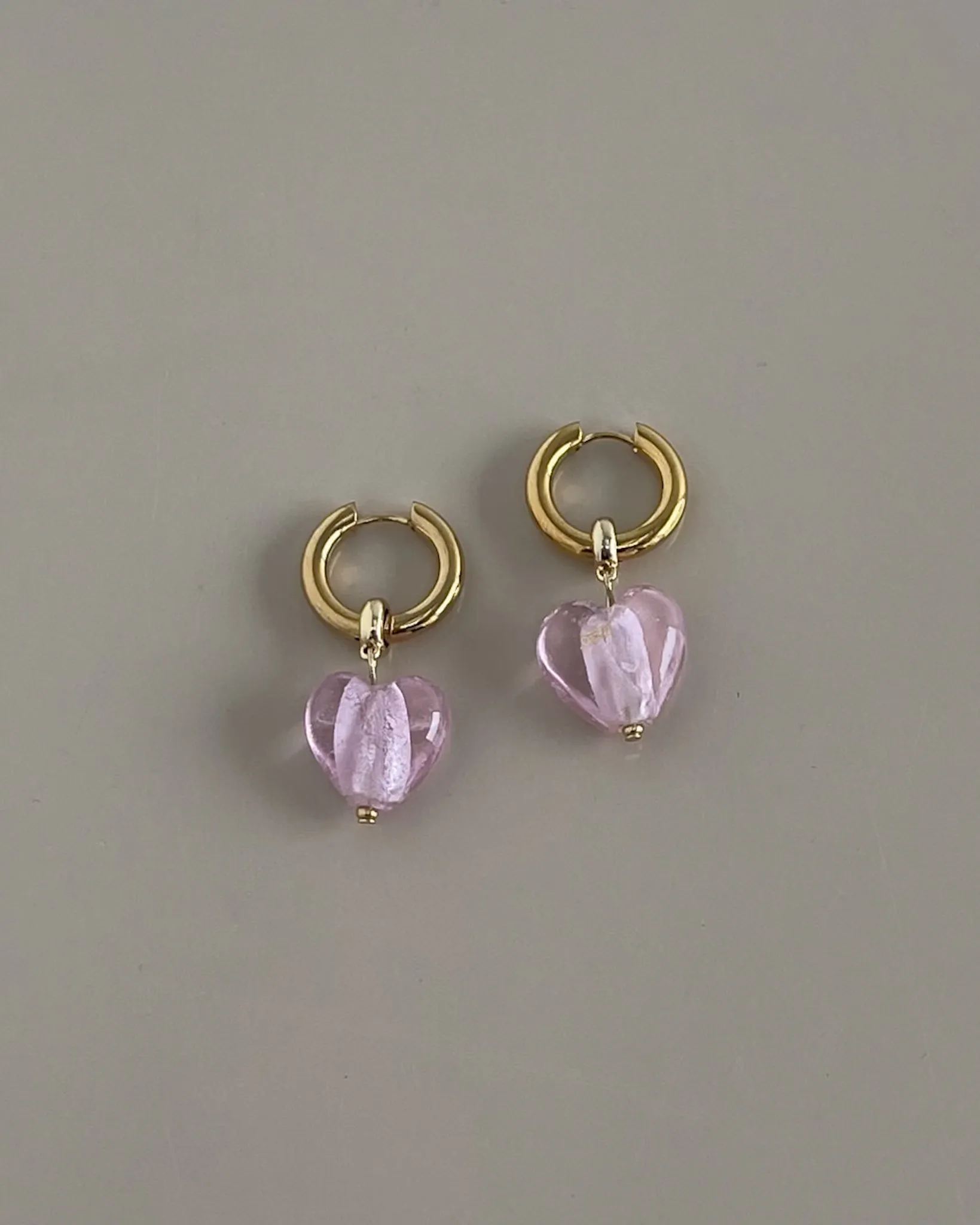 BLUSH BABE HEART DROP EARRINGS PINK