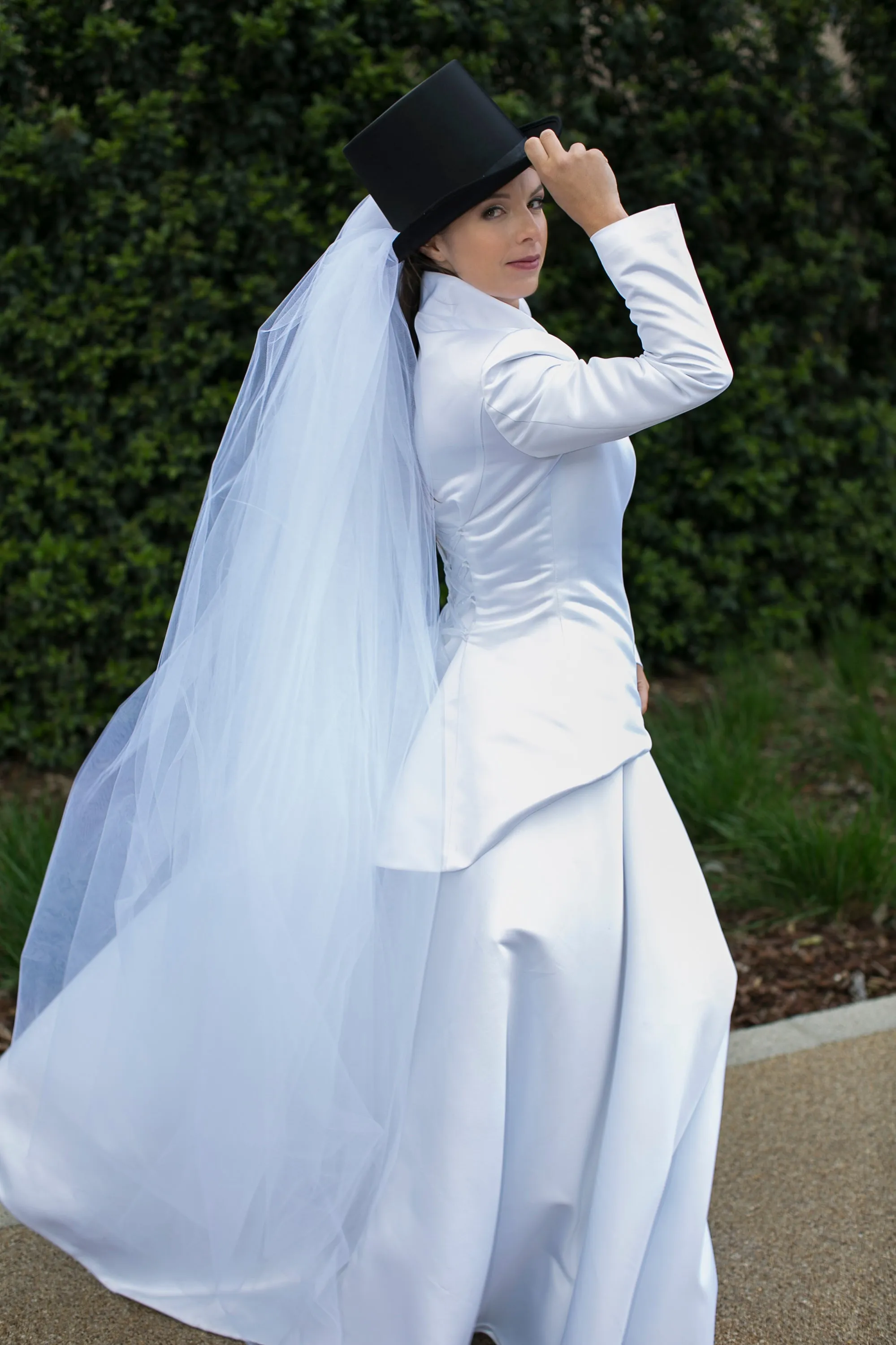 Bridal jacket & A line skirt with removable tulle train