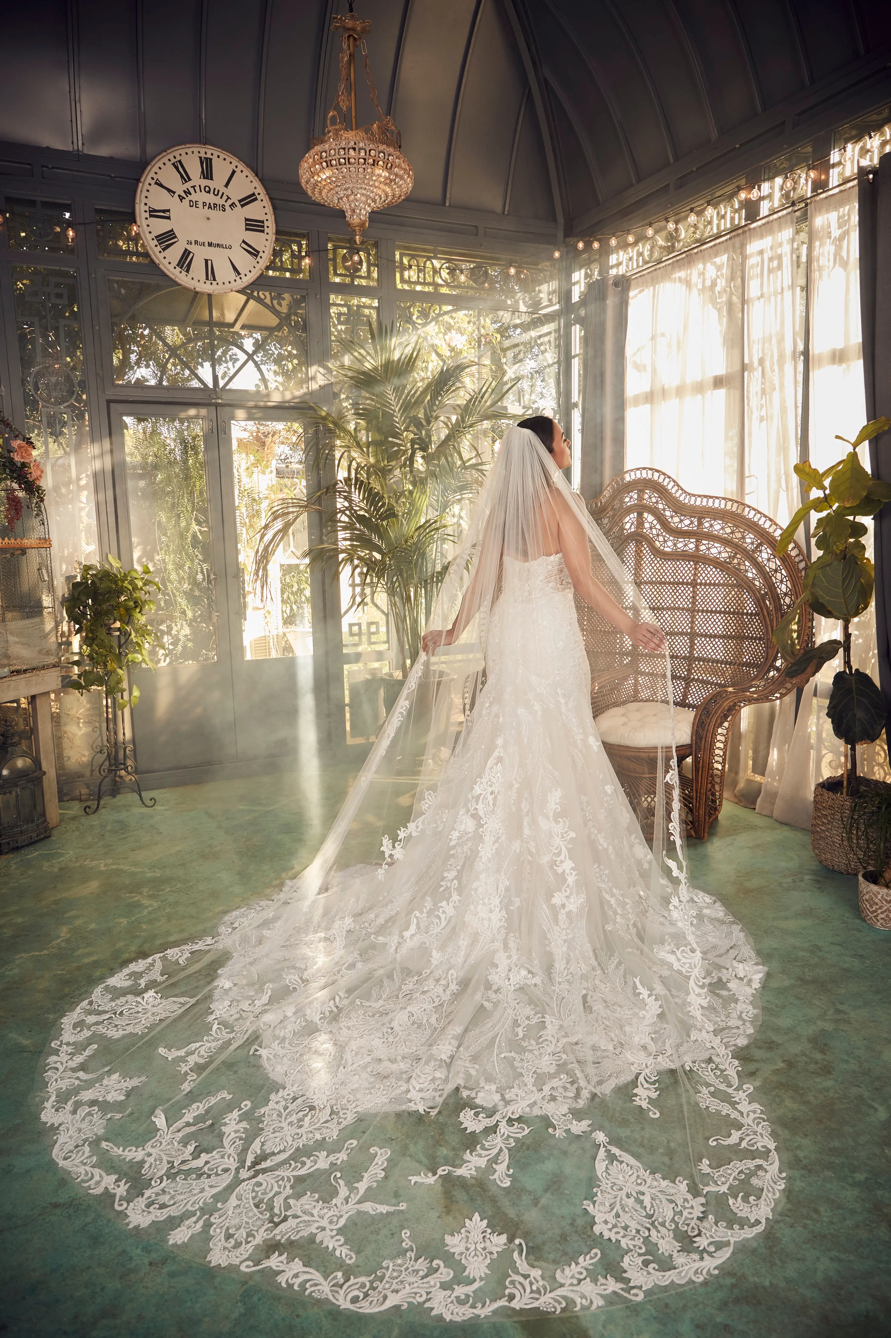 Casablanca 2477 Size 10 Nude Ivory Beaded Mermaid Wedding Dress Train Long Sleeve Strapless Sequin Fitted