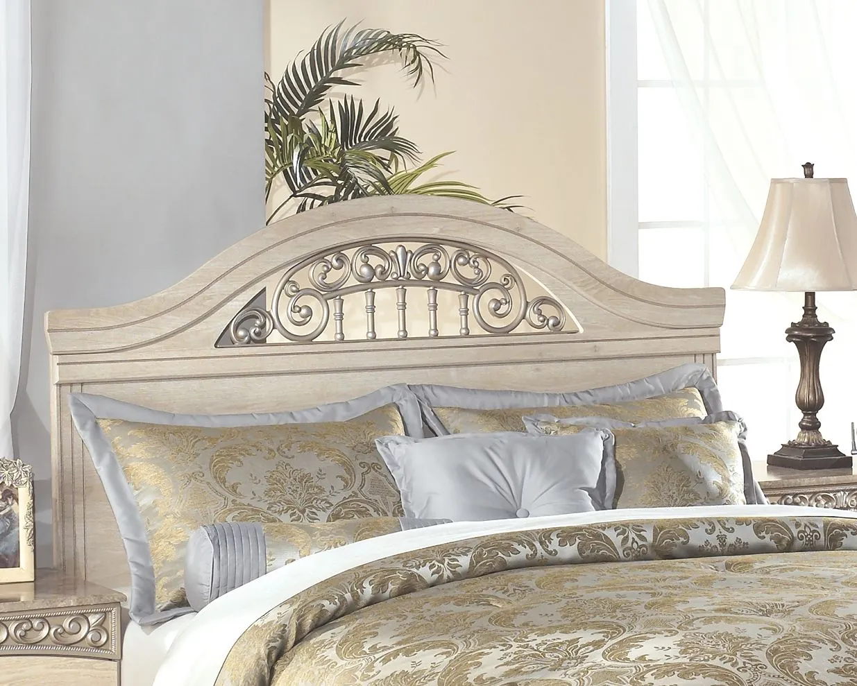 Catalina - Antique White - Queen/Full Panel Headboard