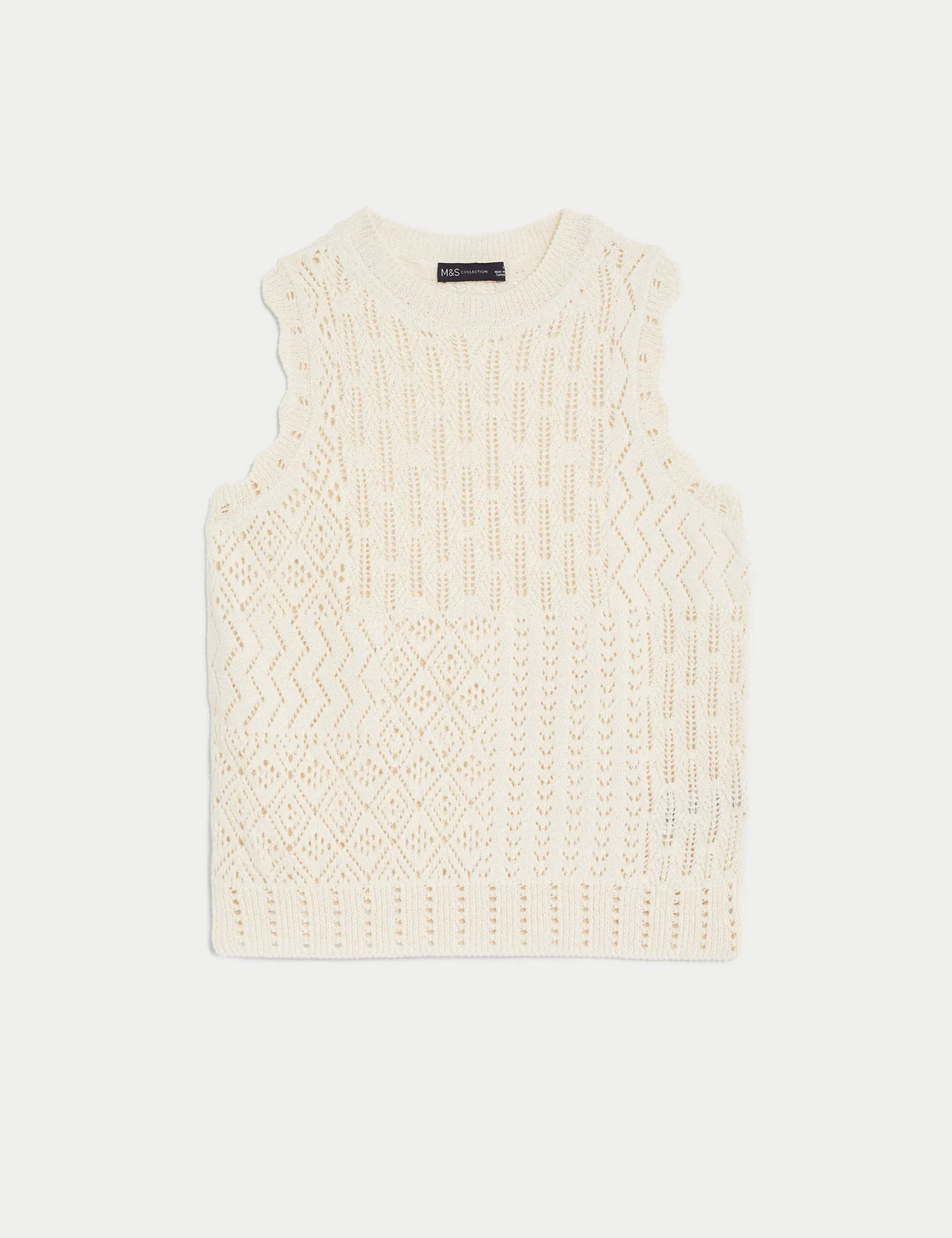 Cotton Rich Textured Knitted Vest