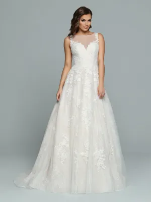 Davinci Bridal 50675 A Line Lace Ballgown Wedding Dress Bridal Gown Sheer high neck