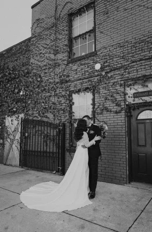 Detachable Crepe Wedding Overskirt