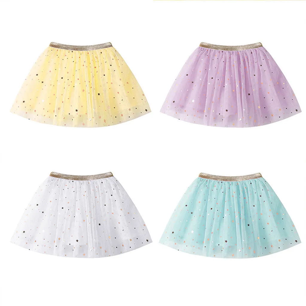 Fashion Baby Kids Girls Princess Stars Sequins Party Dance Ballet Tutu Skirts