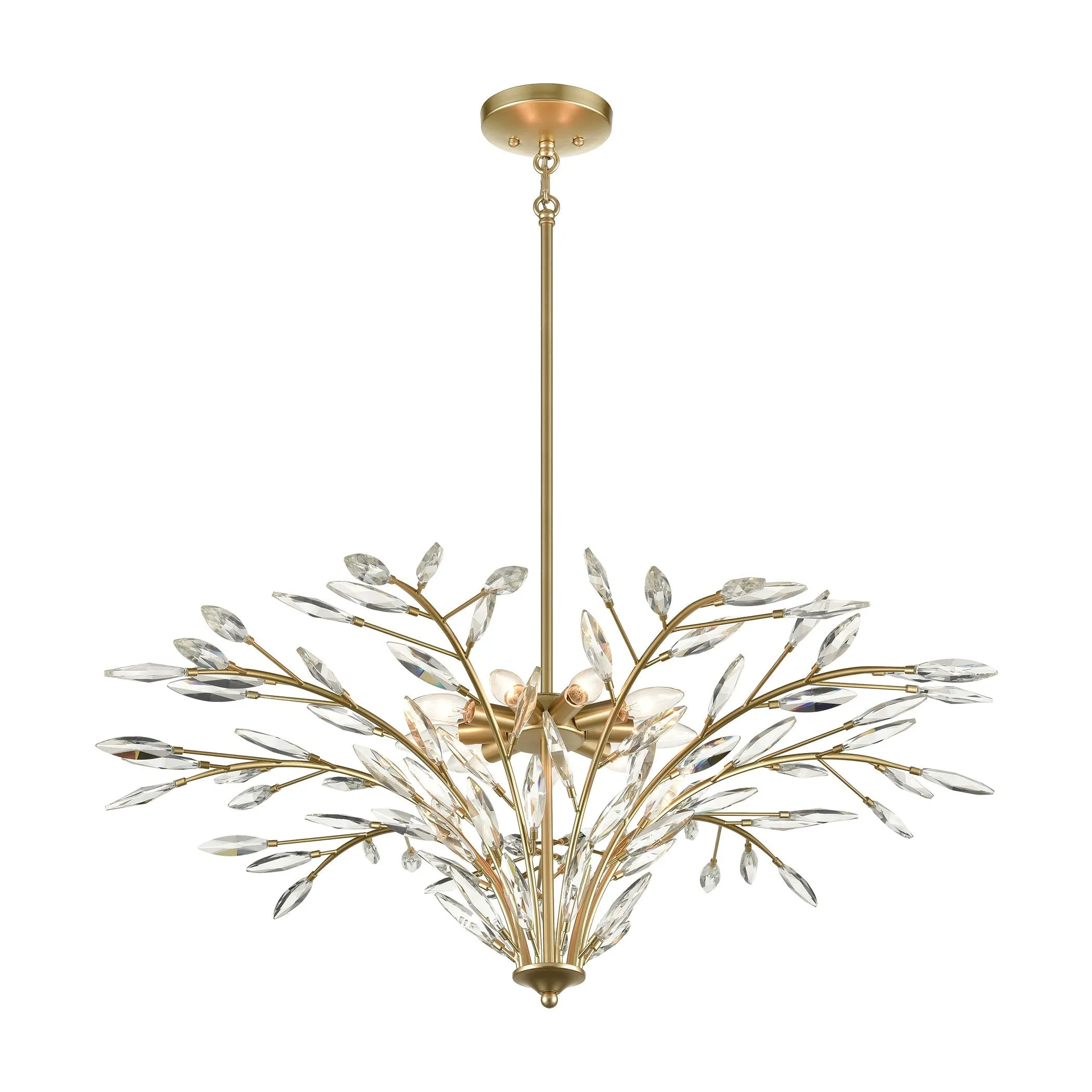 Flora Grace 7-Light Chandelier in Champagne Gold with Clear Crystal by ELK Lighting