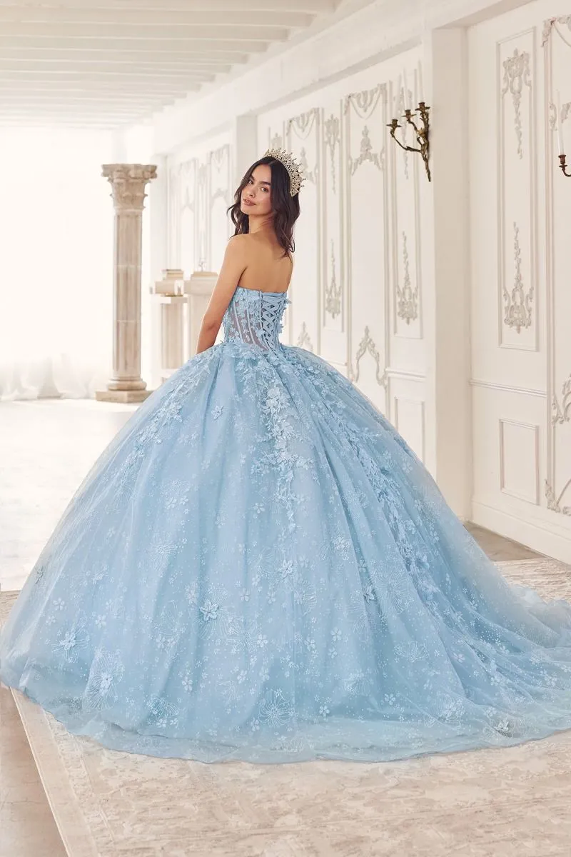 FLORAL QUINCEANERA BALL GOWN WITH CAPE CD15719
