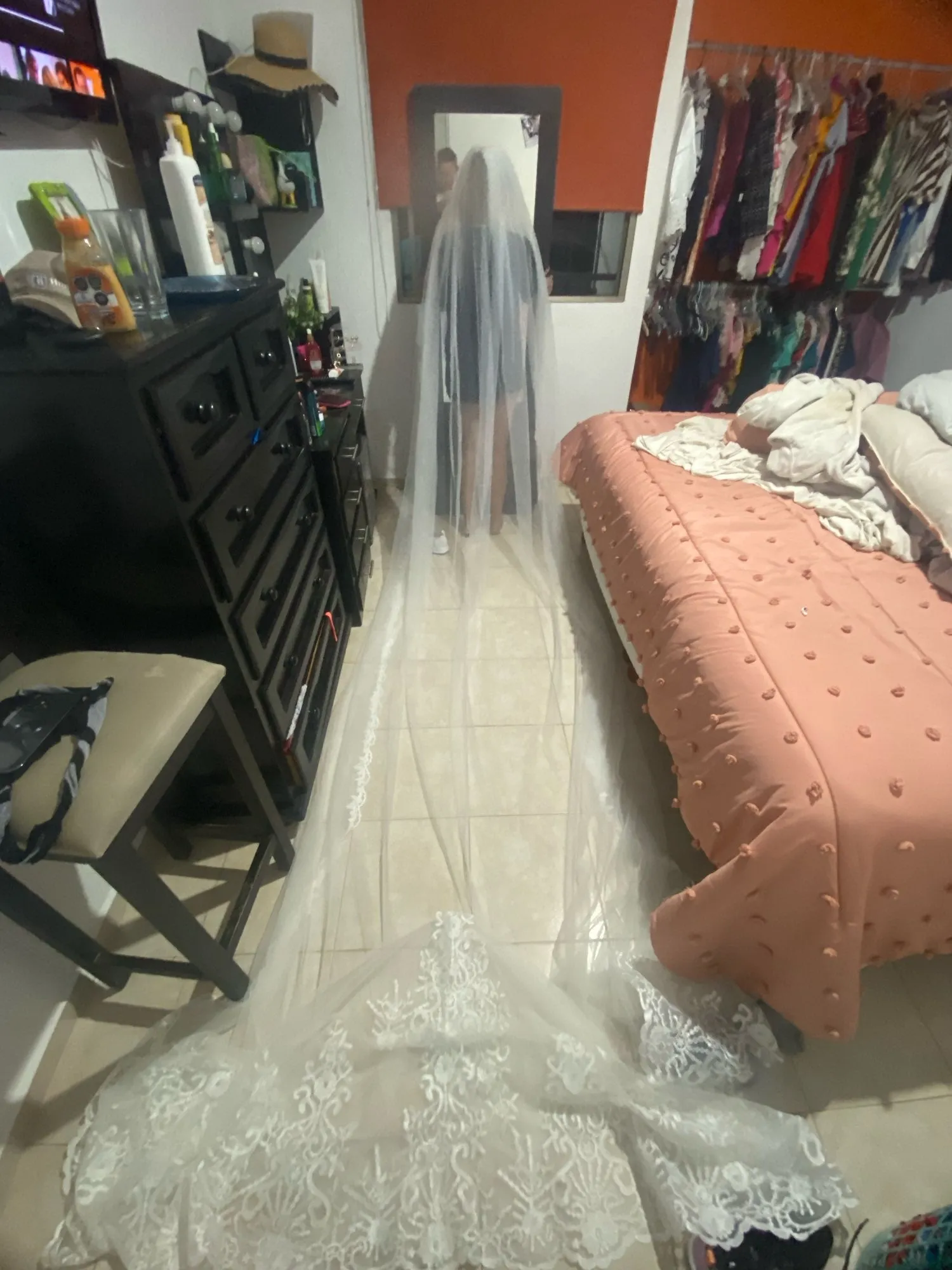 Floral Scroll Lace Wedding Veil All Lengths/Colors