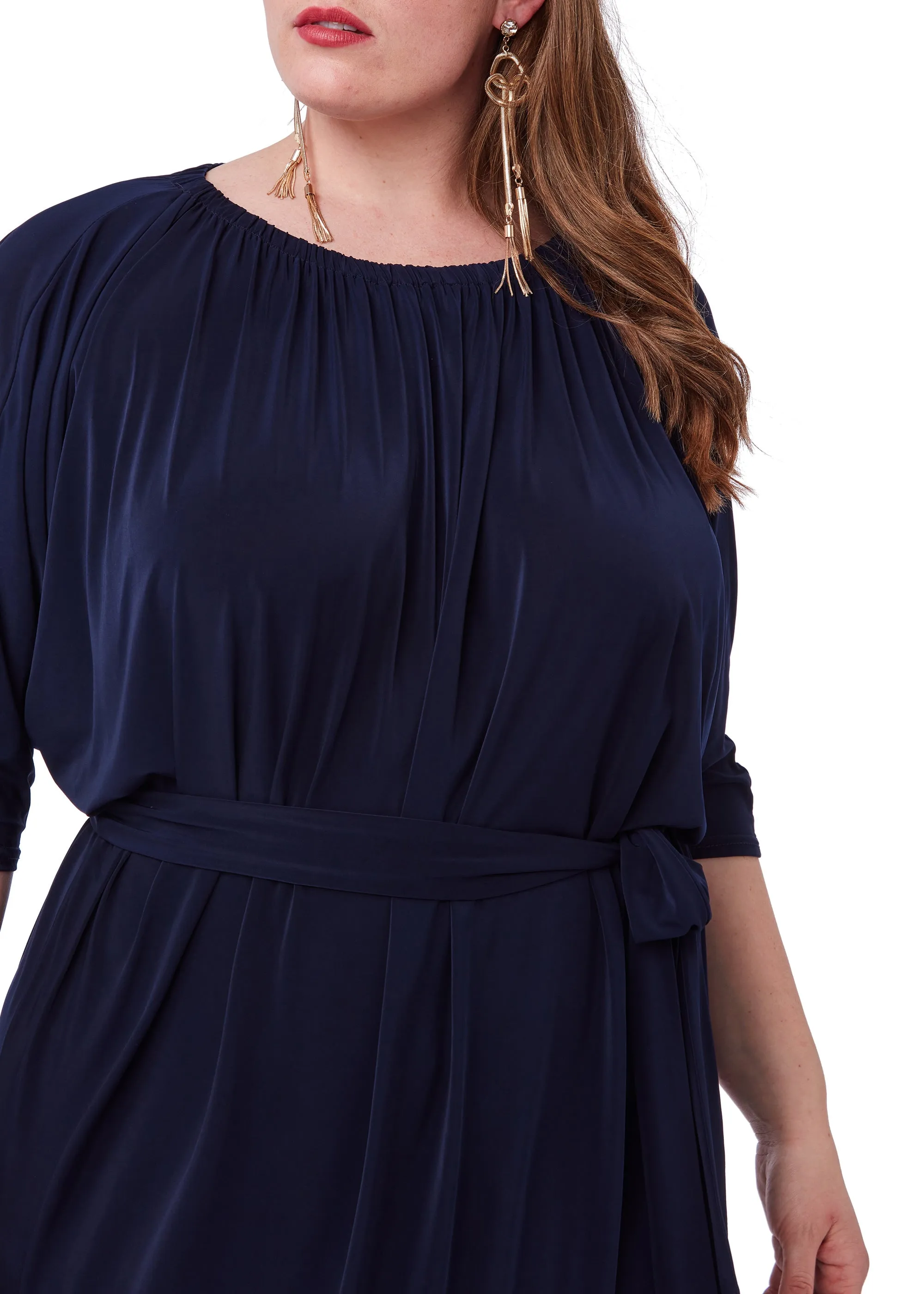 Goddiva Plus Off The Shoulder Multiway Maxi Dress With Slit