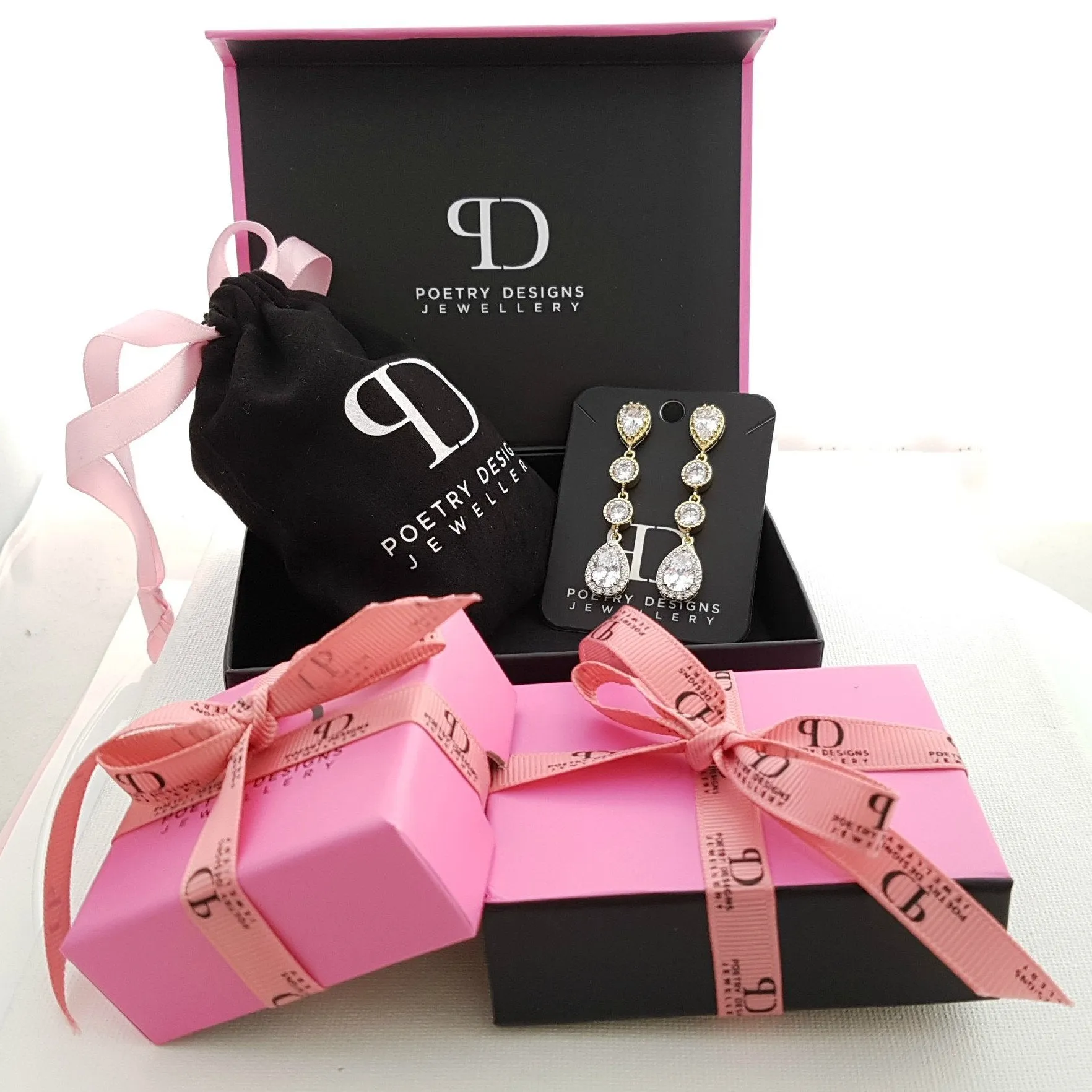 Gold Earrings for Weddings with Pearl Drops-Nicole