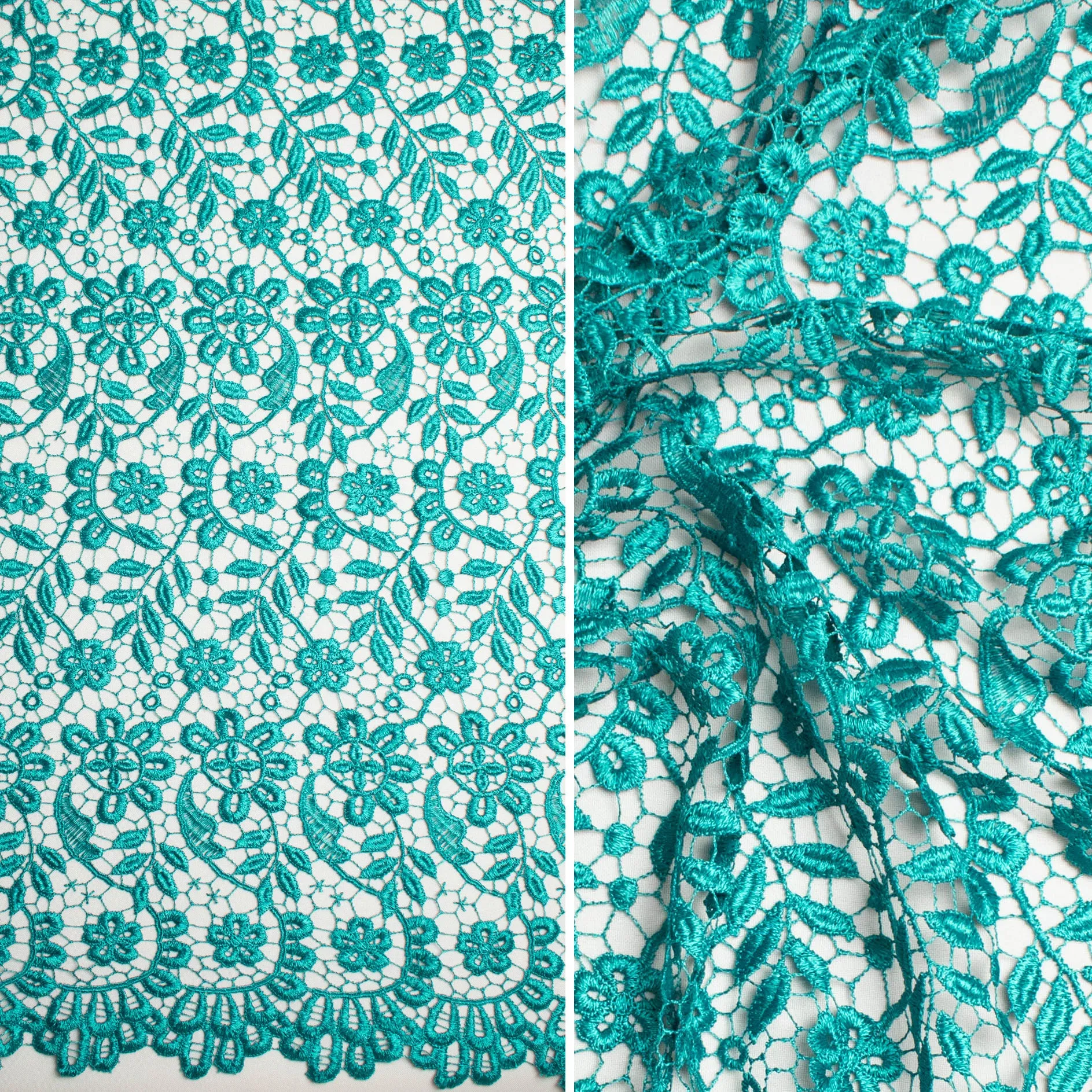 Guipure Lace Col-Jade Green