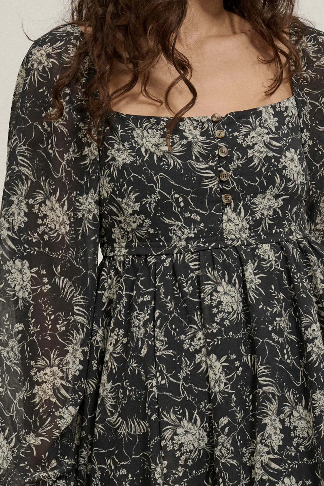 High Spirits Floral Chiffon Handkerchief Maxi Dress