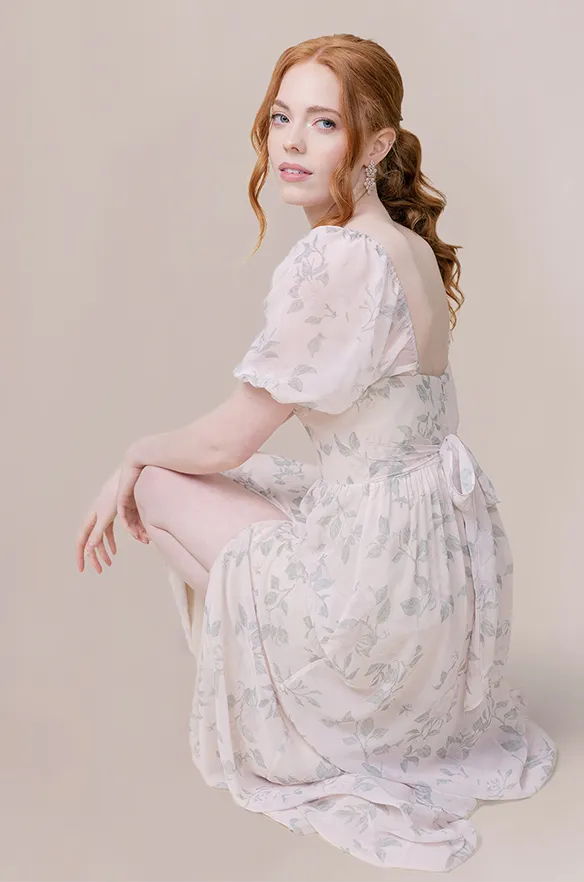 Isabella Chiffon Floral Print Dress | Made To Order