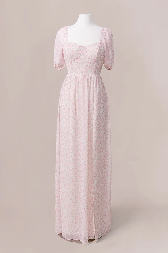 Isabella Chiffon Floral Print Dress | Made To Order