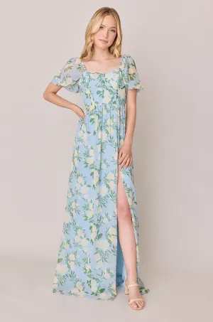 Isabella Chiffon Floral Print Dress | Made To Order