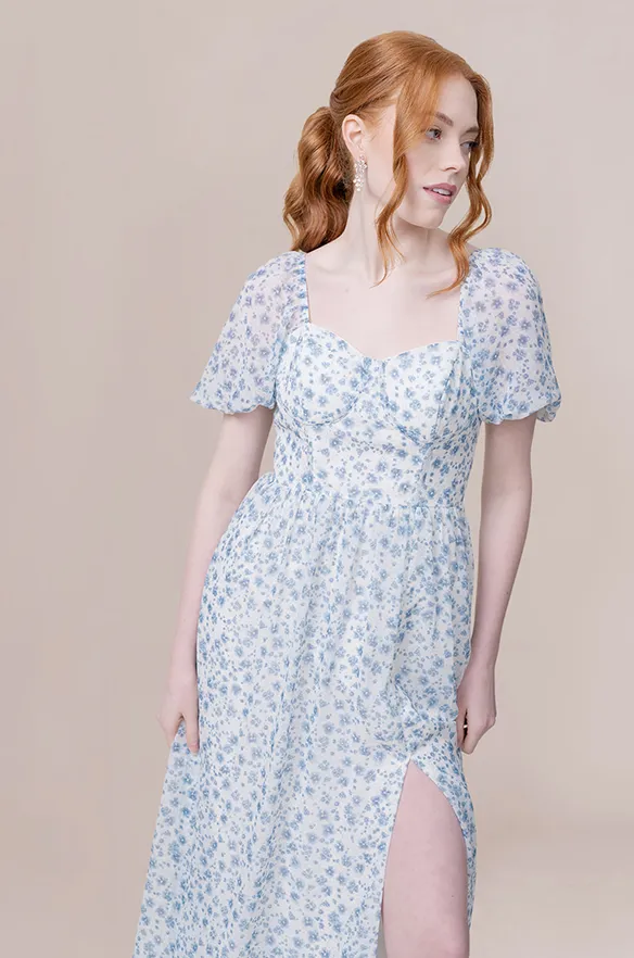 Isabella Chiffon Floral Print Dress | Made To Order