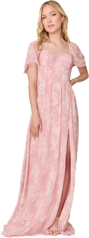 Isabella Chiffon Floral Print Dress | Made To Order