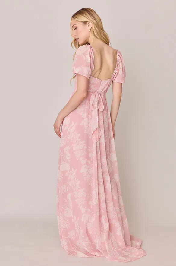 Isabella Chiffon Floral Print Dress | Made To Order
