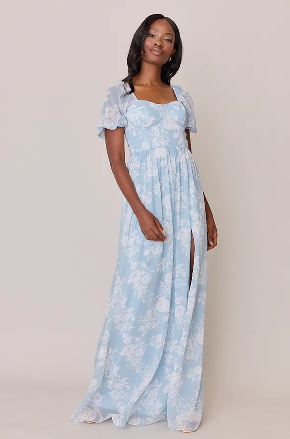 Isabella Chiffon Floral Print Dress | Made To Order