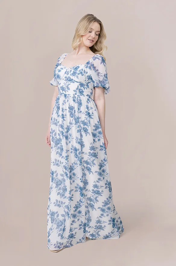 Isabella Chiffon Floral Print Dress | Made To Order