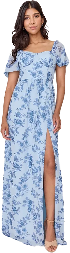 Isabella Chiffon Floral Print Dress | Made To Order
