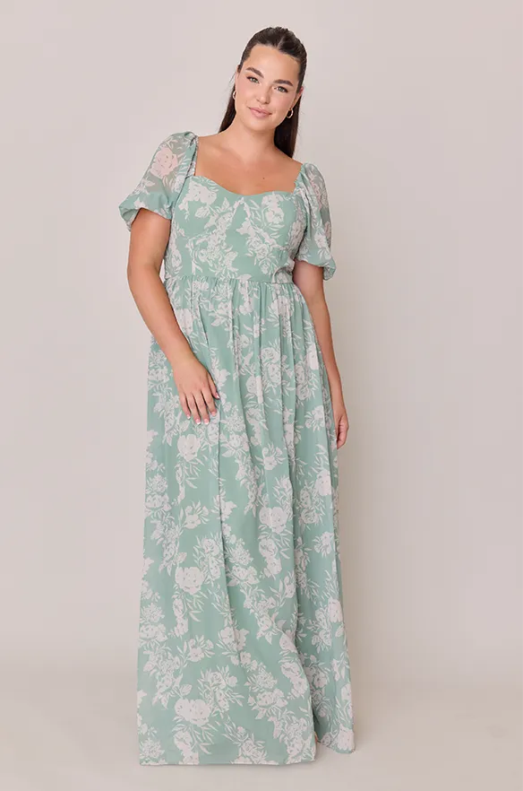 Isabella Chiffon Floral Print Dress | Made To Order