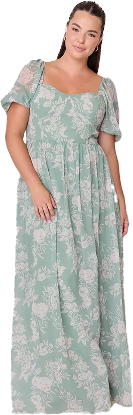 Isabella Chiffon Floral Print Dress | Made To Order