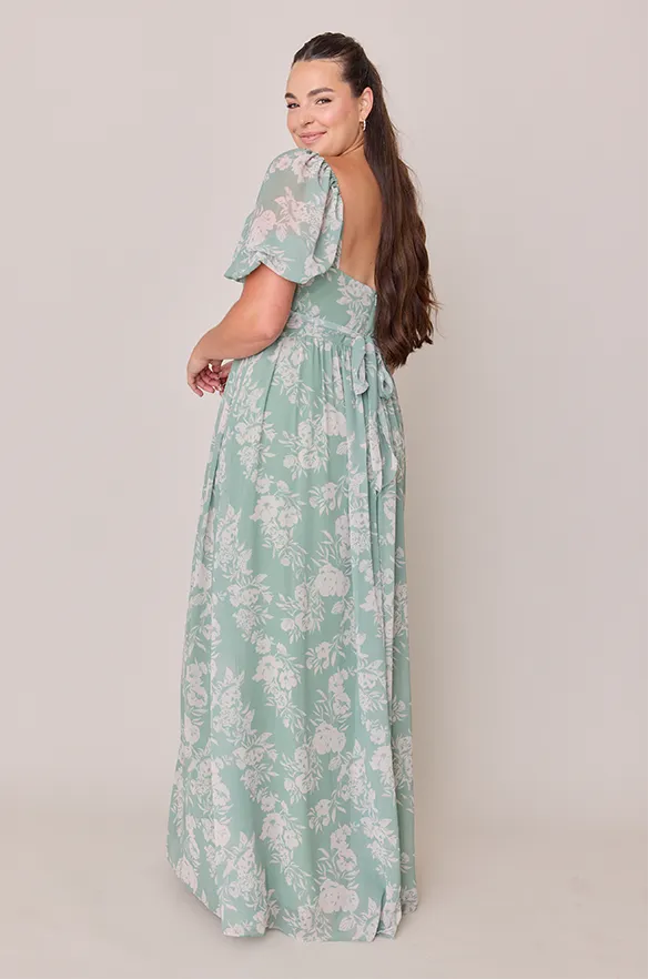 Isabella Chiffon Floral Print Dress | Made To Order