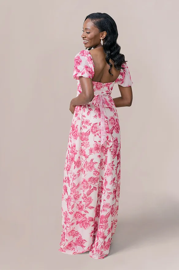 Isabella Chiffon Floral Print Dress | Made To Order