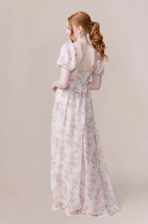 Isabella Chiffon Floral Print Dress | Made To Order
