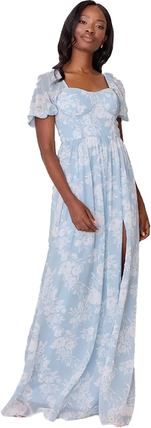 Isabella Chiffon Floral Print Dress | Made To Order