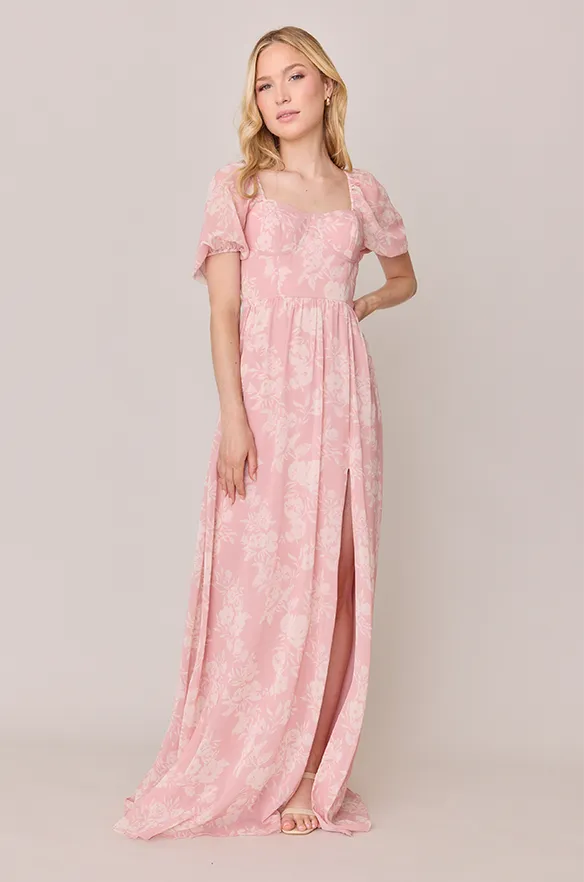Isabella Chiffon Floral Print Dress | Made To Order