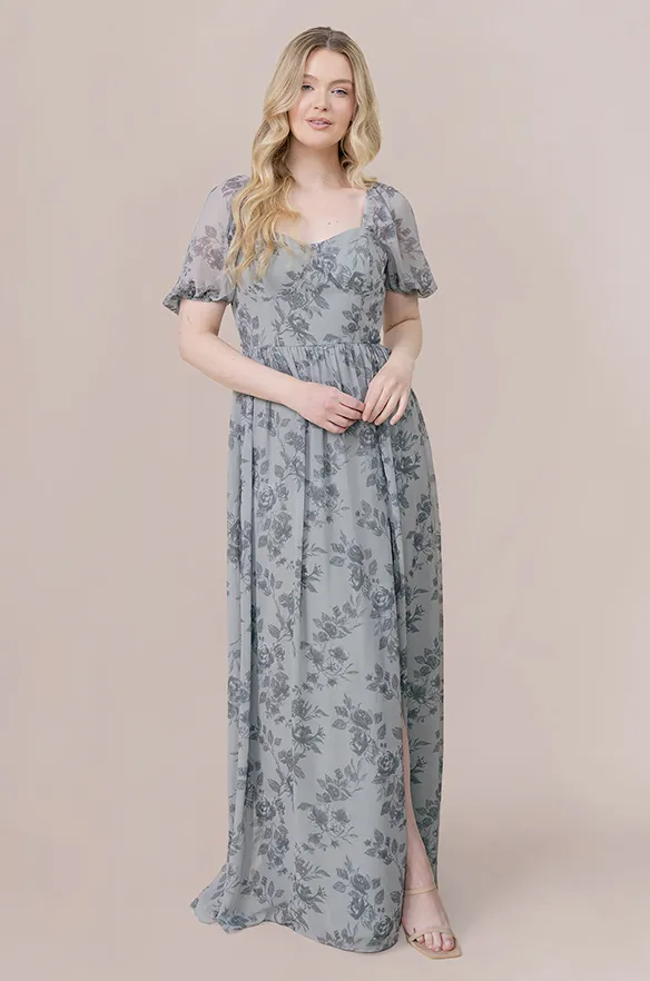 Isabella Chiffon Floral Print Dress | Made To Order