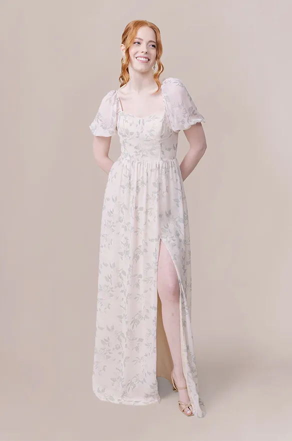 Isabella Chiffon Floral Print Dress | Made To Order