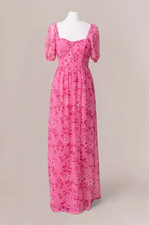 Isabella Chiffon Floral Print Dress | Made To Order