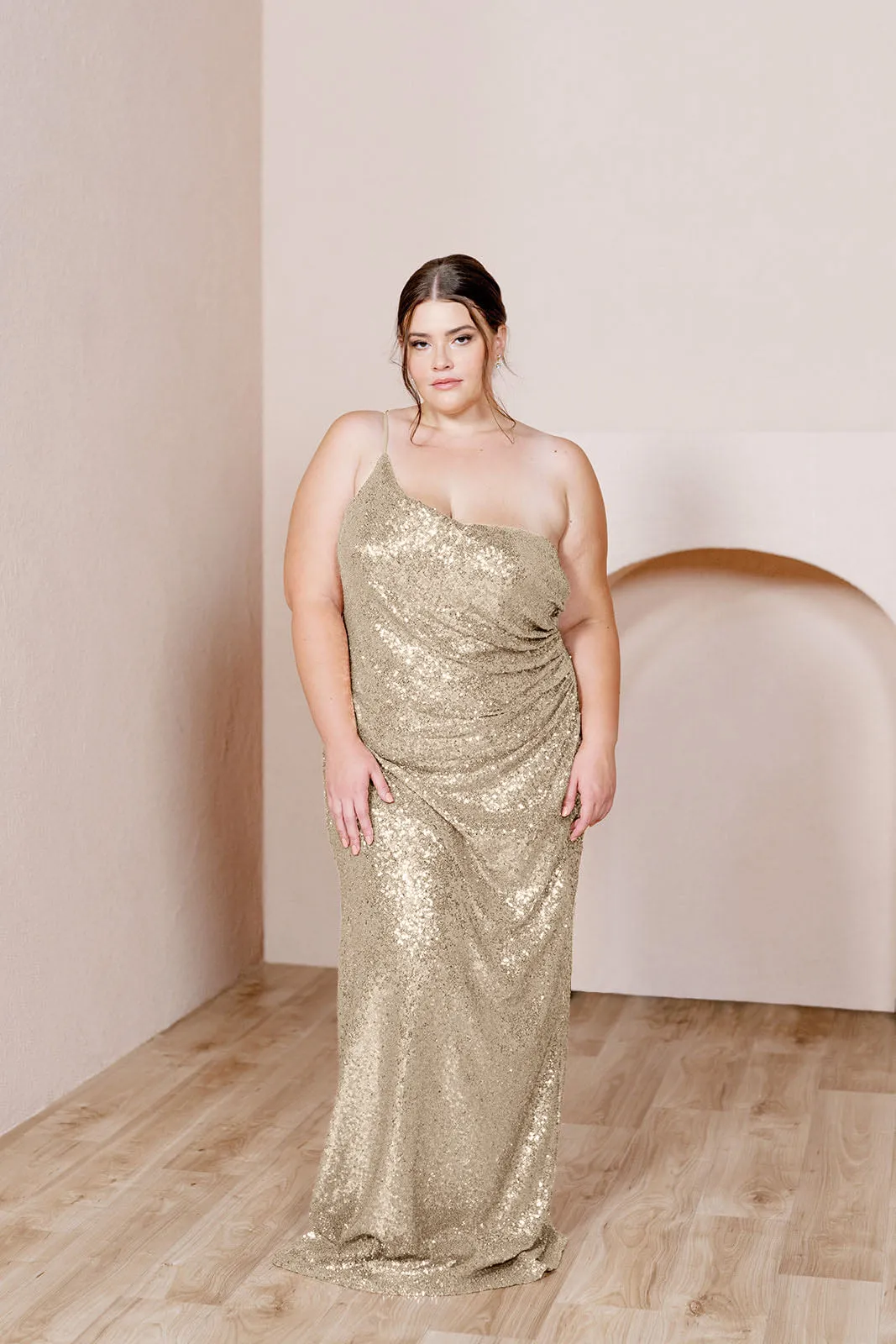 Jade Sequin Dress | Ready To Ship | Champagne Gold