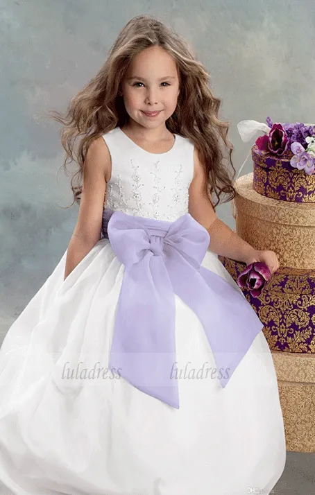 Kids Birthday Dress Beading Ball Gown Tulle Wedding Party Dresses