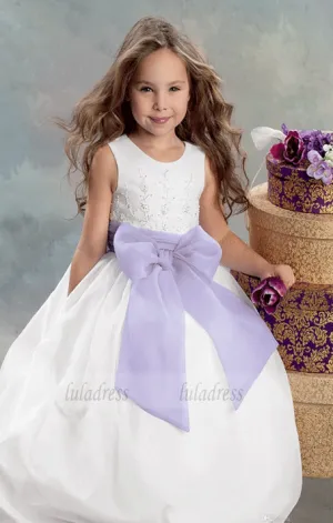 Kids Birthday Dress Beading Ball Gown Tulle Wedding Party Dresses