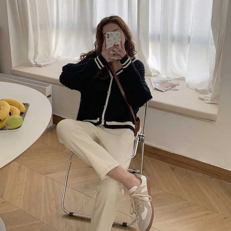 [Korean Style] High Waisted Creamy Straight Jeans