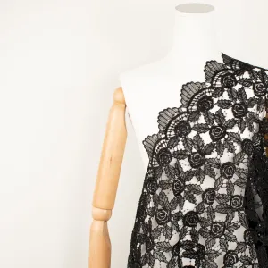 Metallic Sequin Guipure Lace Black