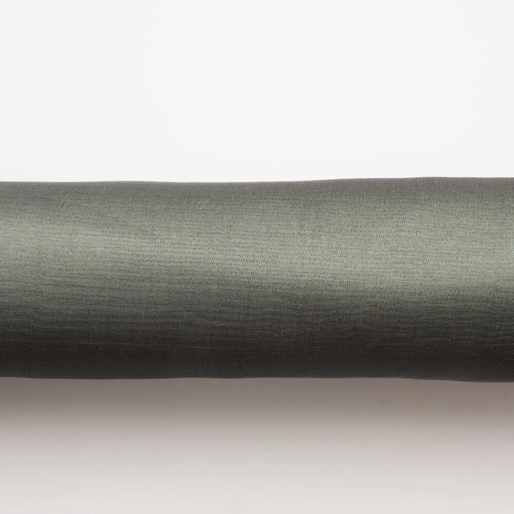 Muted Green/Black Shot Silk Chiffon