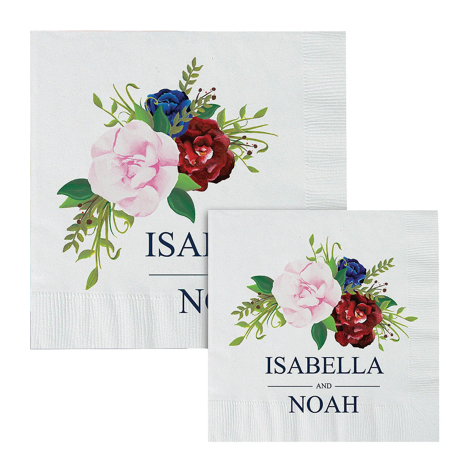 Personalized Burgundy Luncheon Blush Napkins