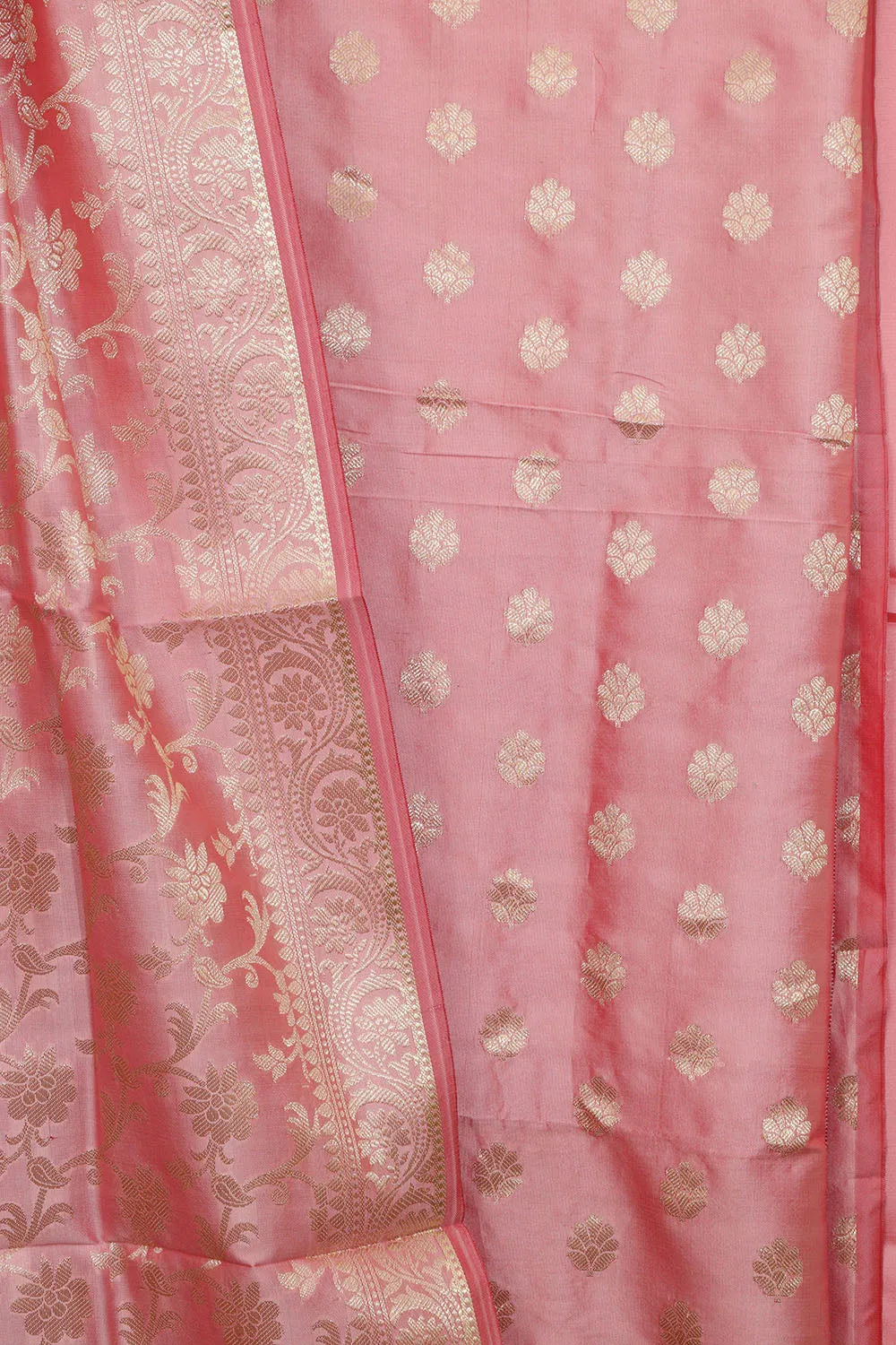 Pink Banarasi Soft Silk Three Piece Suit Set