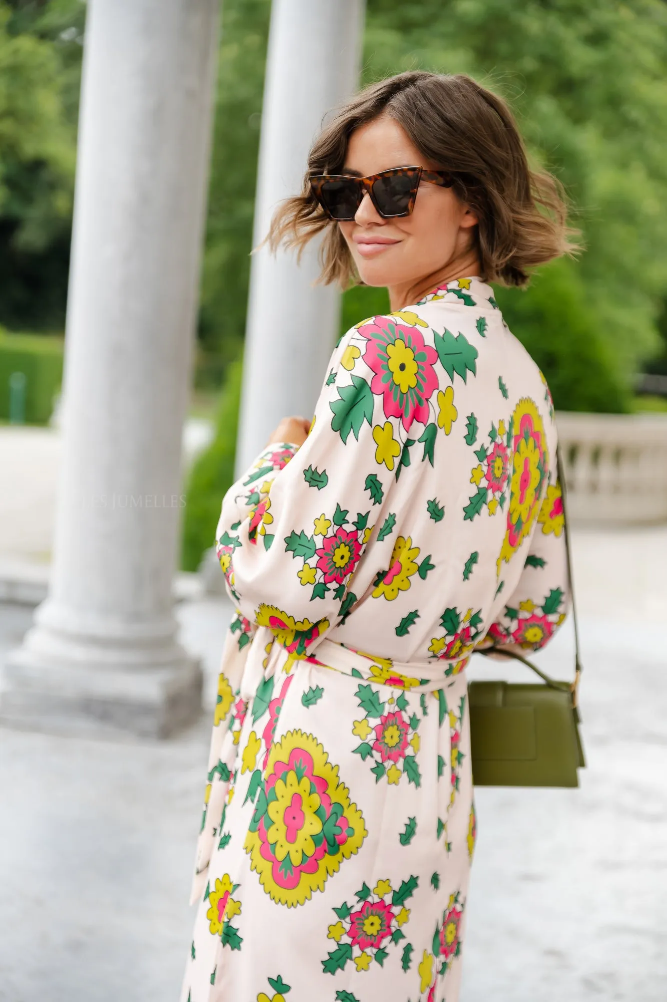 Selena printed long kimono dress