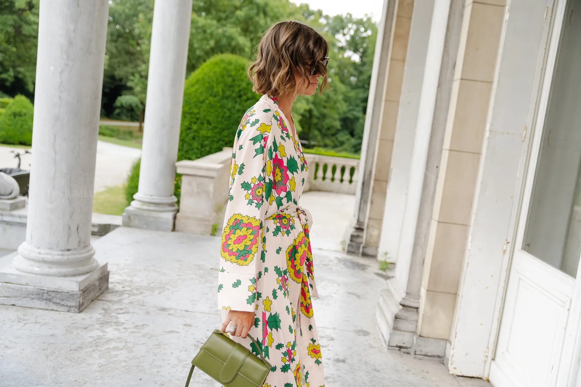 Selena printed long kimono dress
