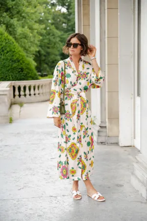 Selena printed long kimono dress